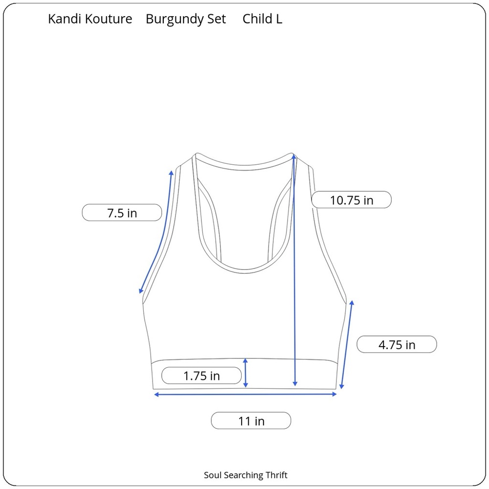 Kandi Kouture Wine with Turquoise Accent Strap Top and Short Set Child Large - Picture 10 of 11